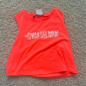 gymshark athletic cropped tank in coral